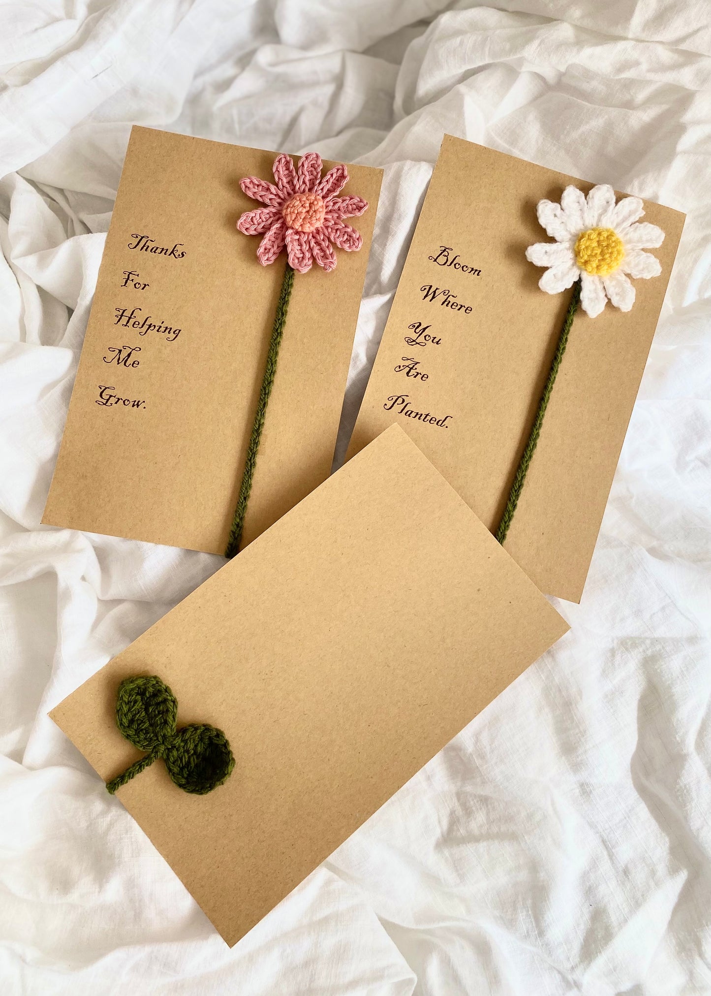 Flower Bookmark (White/Bloom Where You Are Planted)