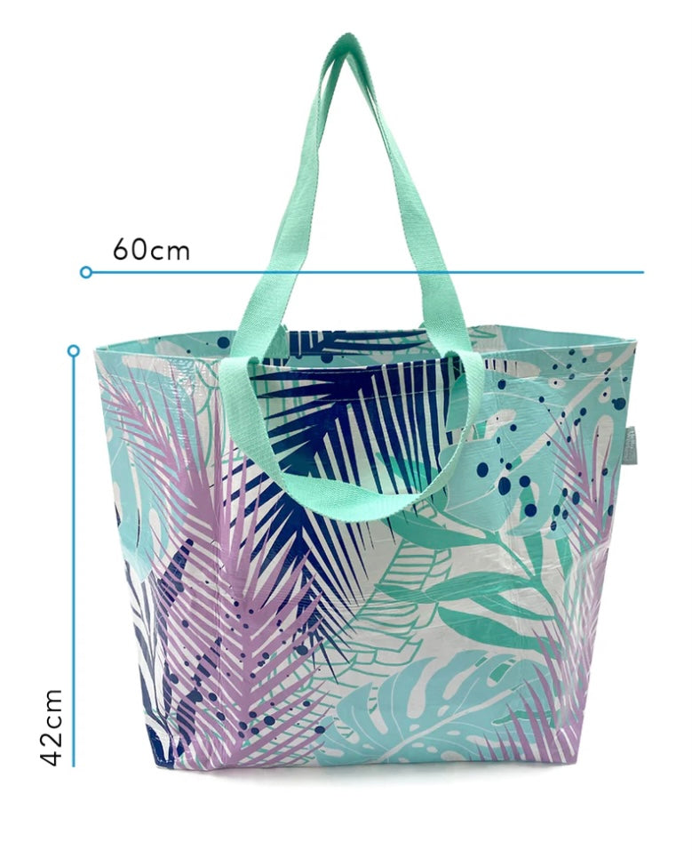 hello weekend, weekender bag, botanical, waterproof bag, recycled materials, shopping bag, tote bag, eco friendly