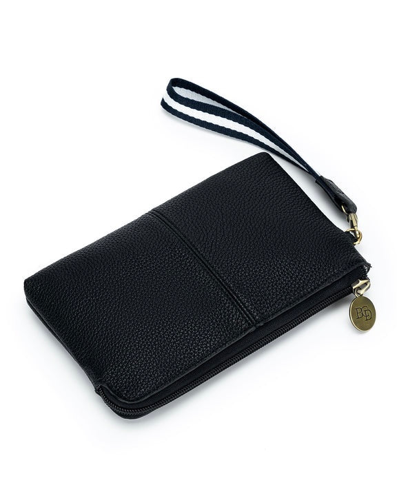 lylah, clutch, pouch, wallet, black, black caviar designs, vegan leather